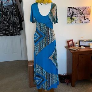 Teal maxi dress with pockets size xs women’s Veronicam
